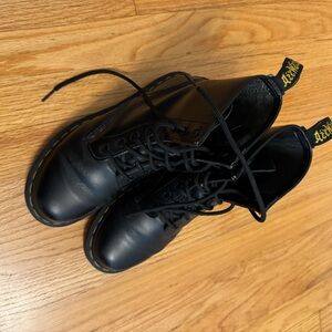 Dr. Martens Black and Gray Leather Shoes